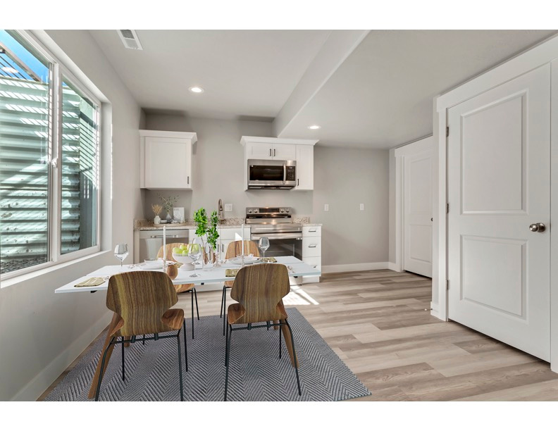 Dining area featuring light hardwood / wood-style floors