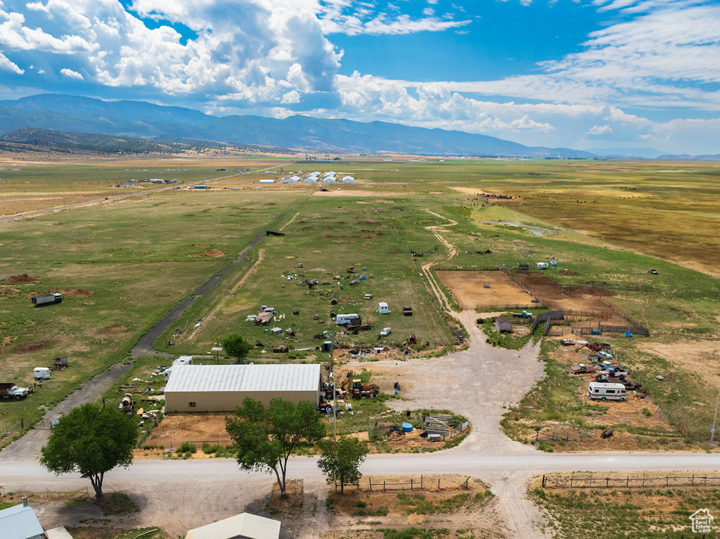 Drone / aerial view with a rural view and a mountain view
