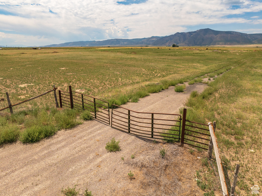 Exterior space with a rural view and a mountain view