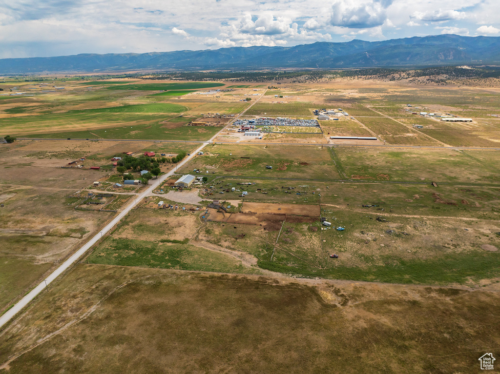 Aerial view with a rural view and a mountain view