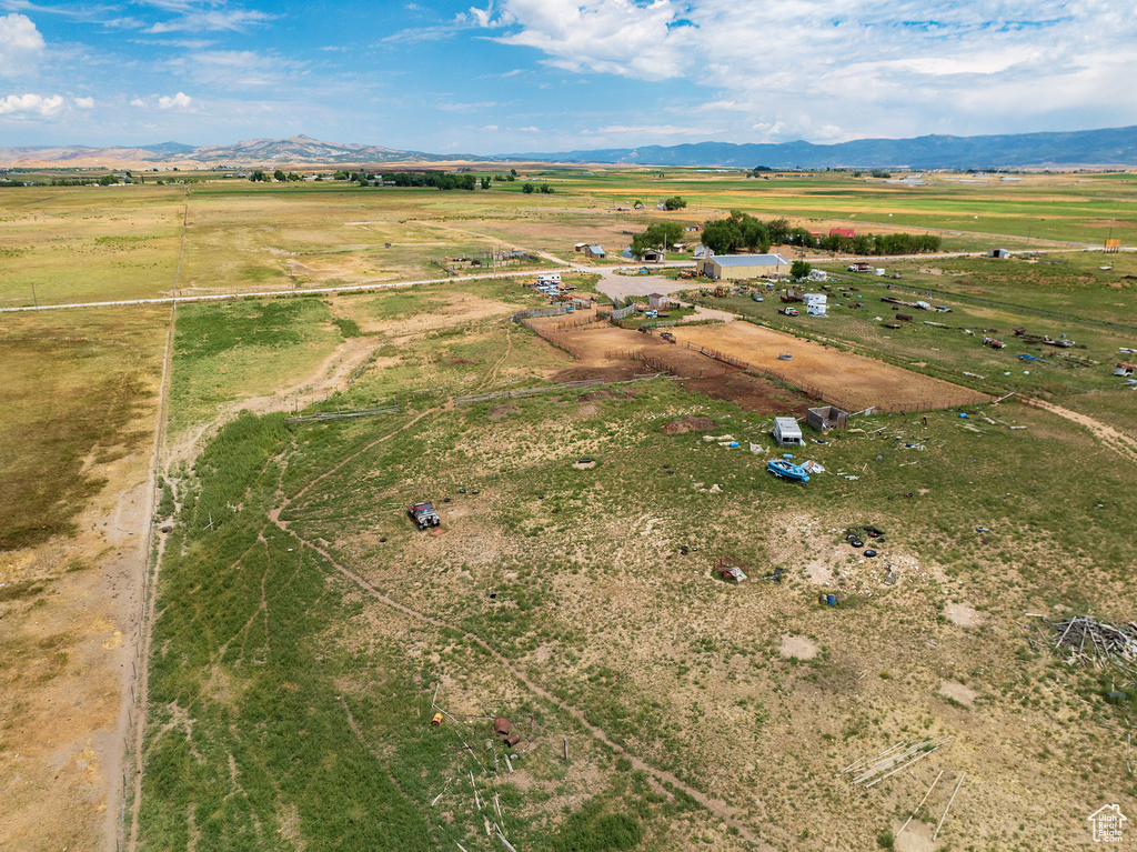 Drone / aerial view with a rural view and a mountain view