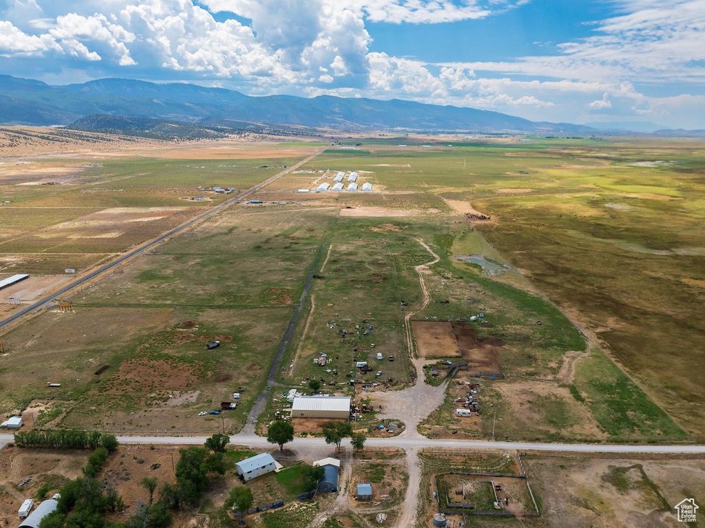 Aerial view with a rural view and a mountain view