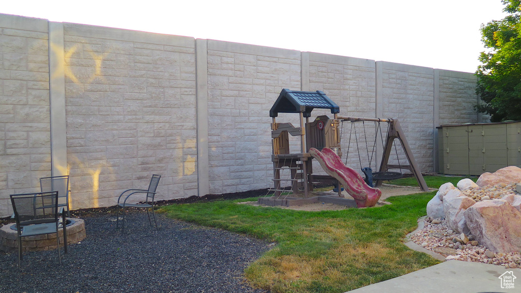 View of jungle gym