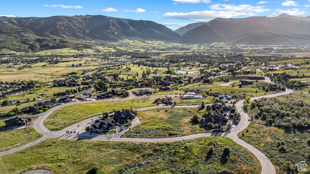 Bird's eye view featuring a mountain view