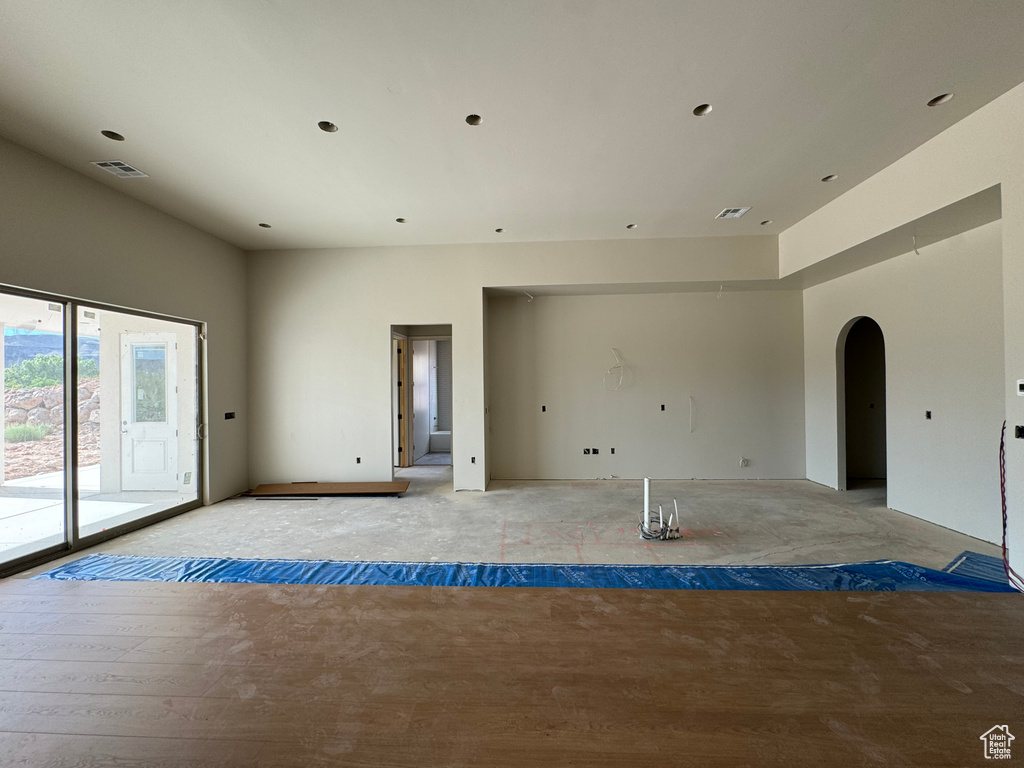 Spare room with light hardwood / wood-style flooring