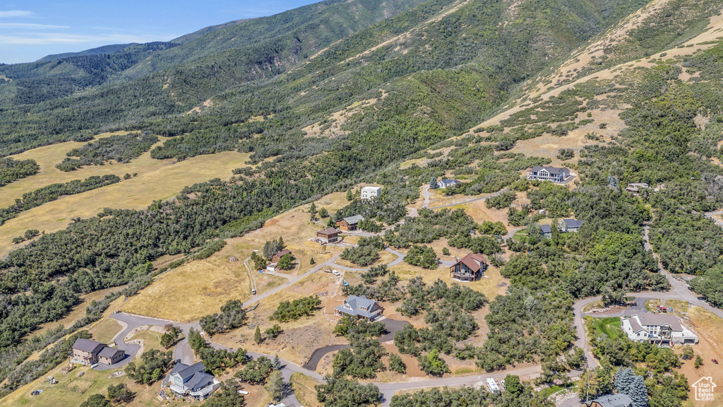 Drone / aerial view with a mountain view