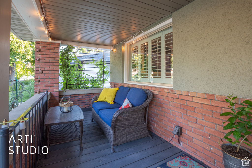 Deck with an outdoor living space