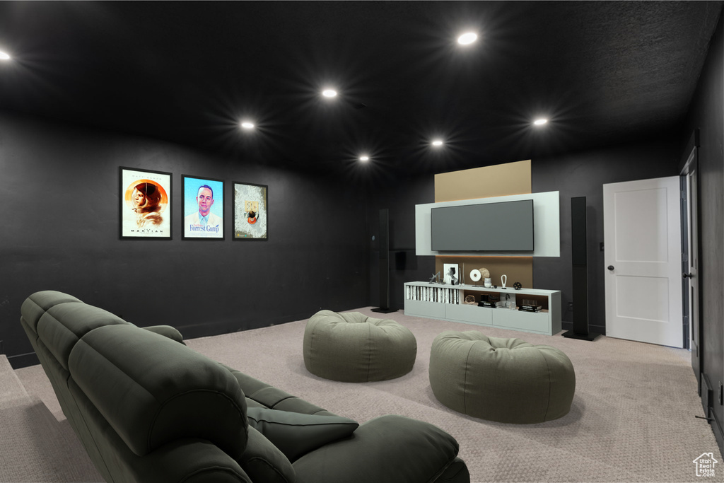 View of carpeted cinema room