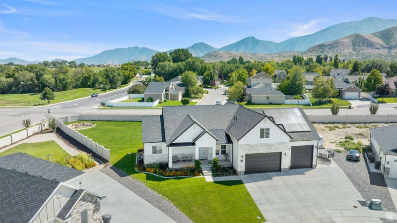 Aerial view featuring a mountain view