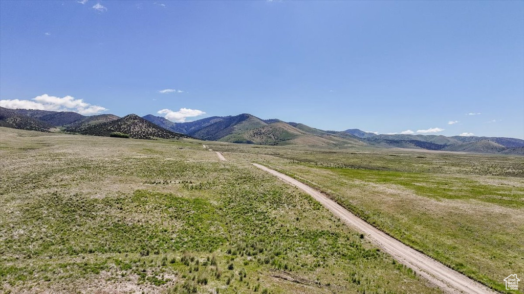 Mountain view with rural landscape