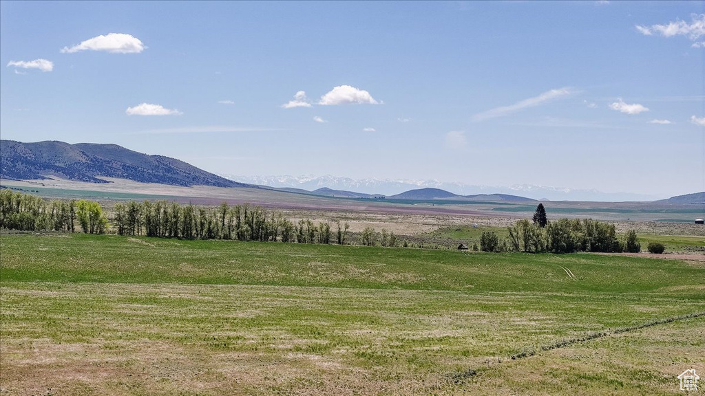 View of mountain background with rural landscape