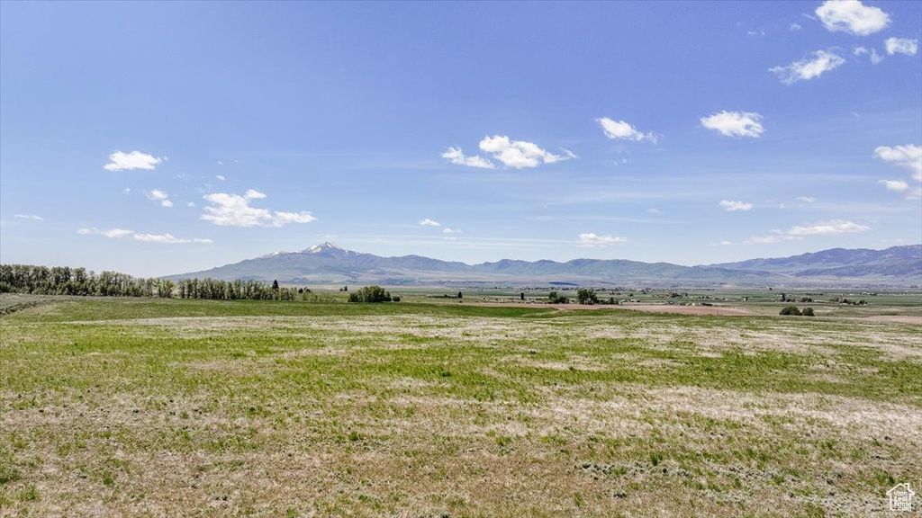 View of mountain background with rural landscape