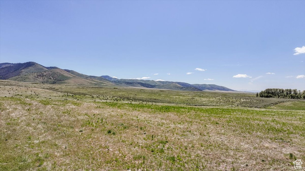 View of mountain background with rural landscape