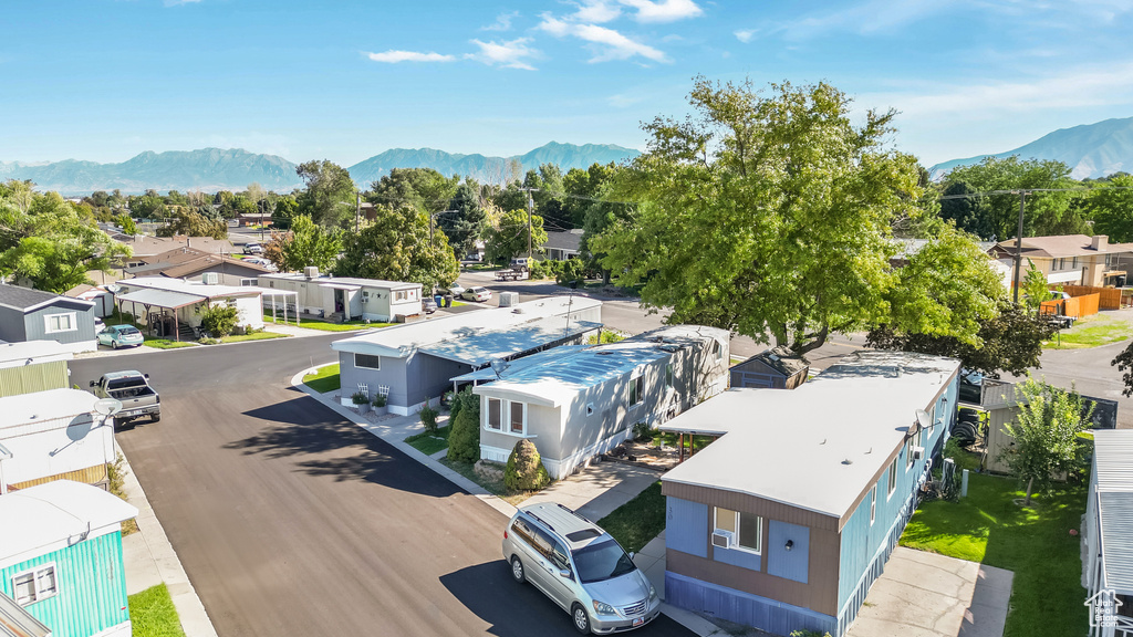 Bird's eye view featuring a mountain view