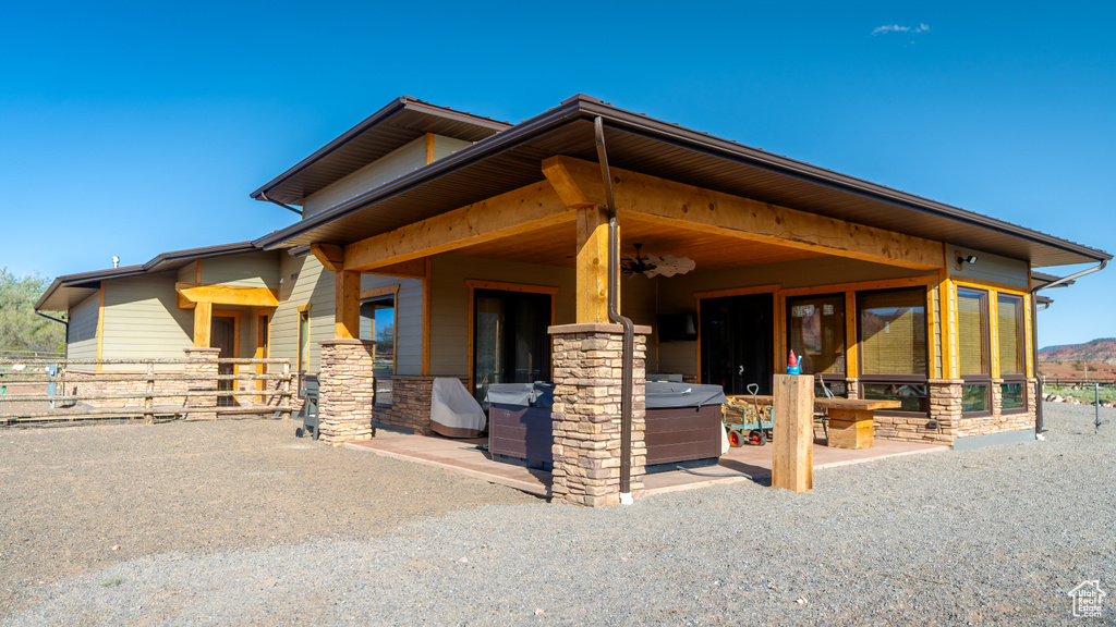View of horse barn