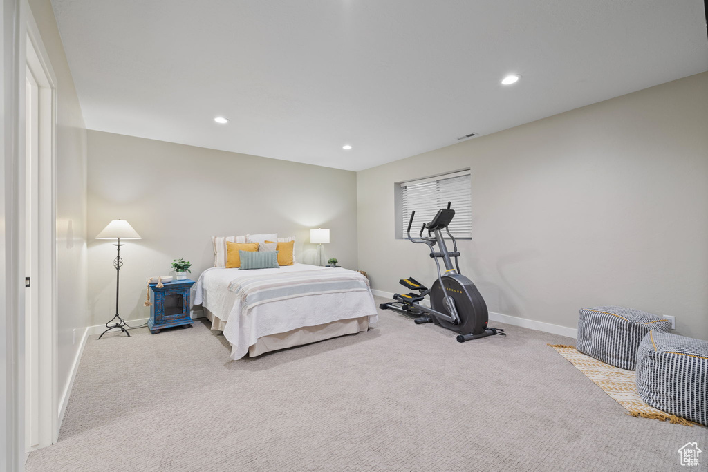 View of carpeted bedroom