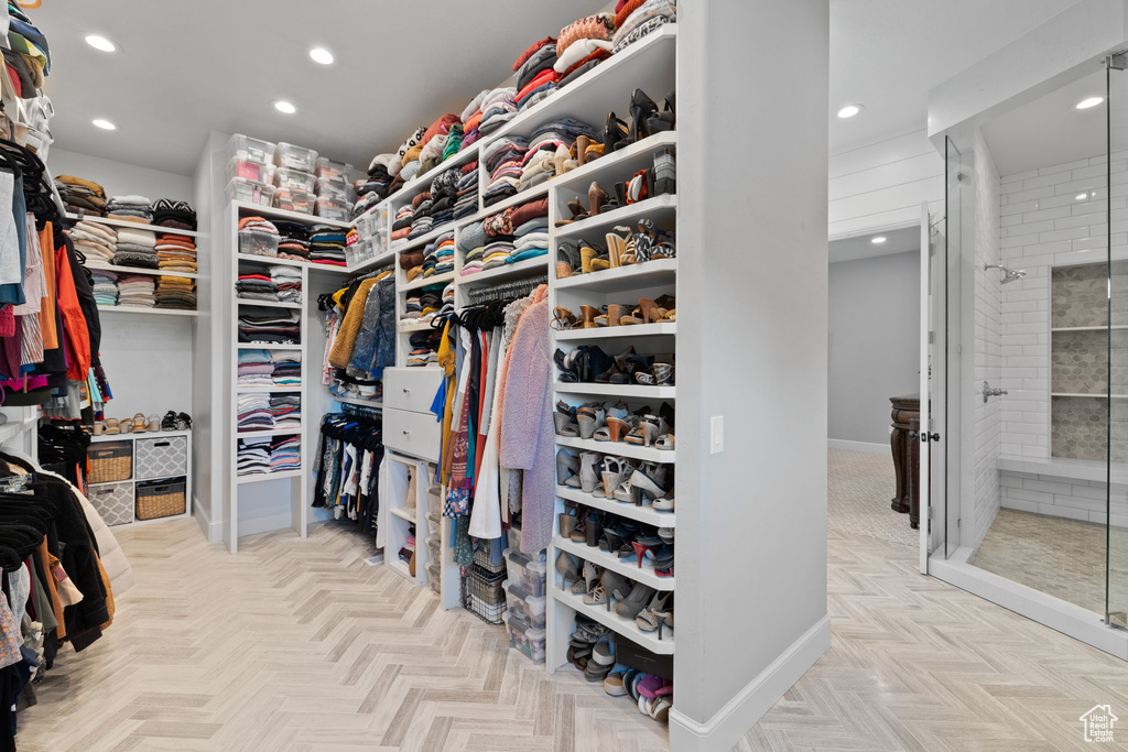 View of walk in closet