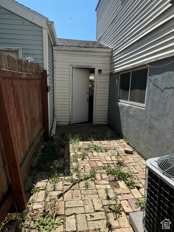 View of patio with central AC
