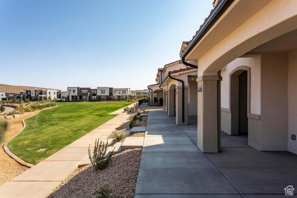 Exterior space with a patio area