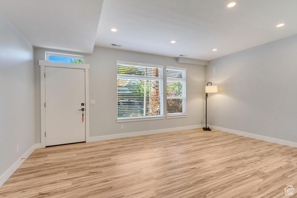 Foyer featuring light hardwood / wood-style flooring