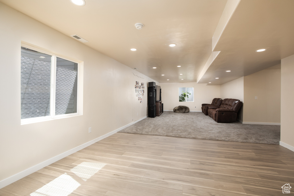 Living room featuring light hardwood / wood-style floors