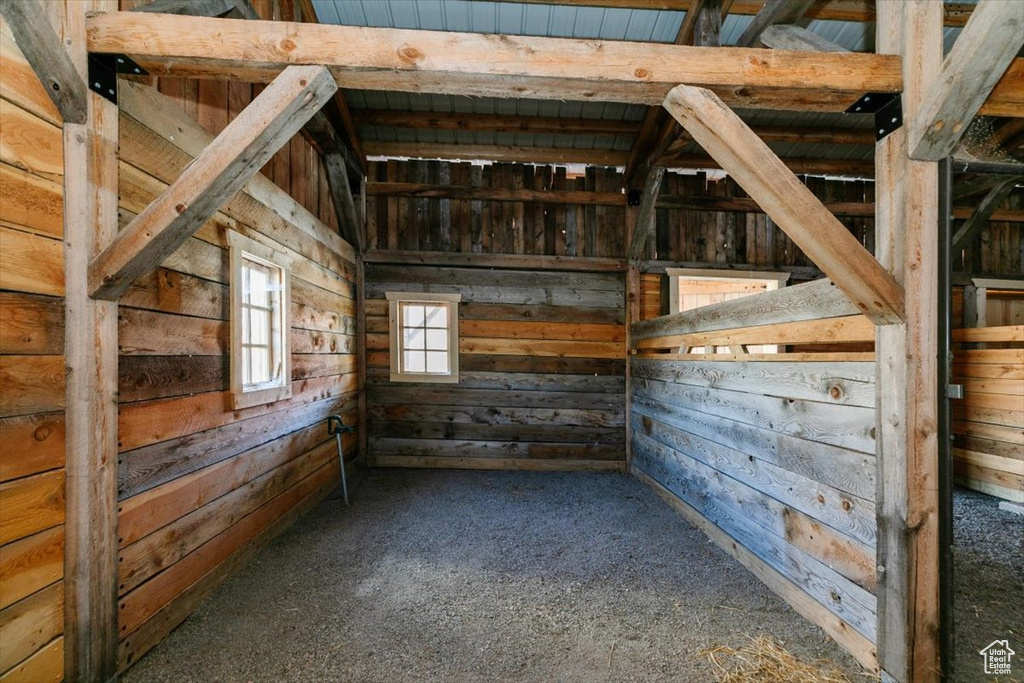 View of horse barn