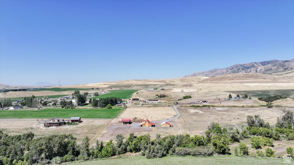 Property view of mountains with a rural view