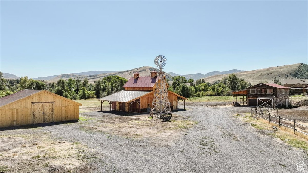 Exterior space featuring a mountain view and a rural view