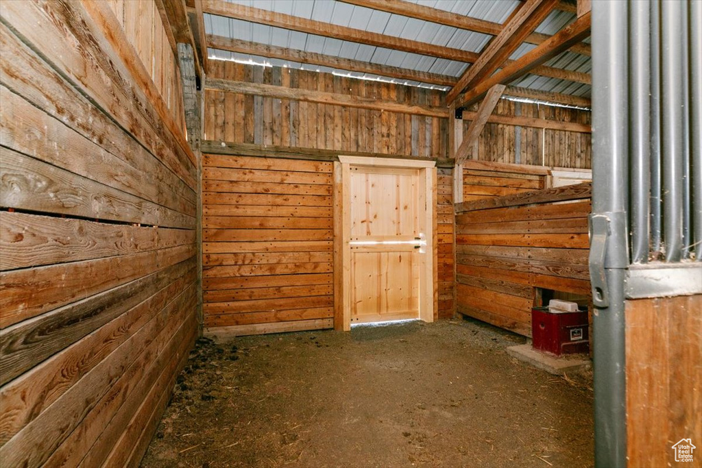 View of horse barn