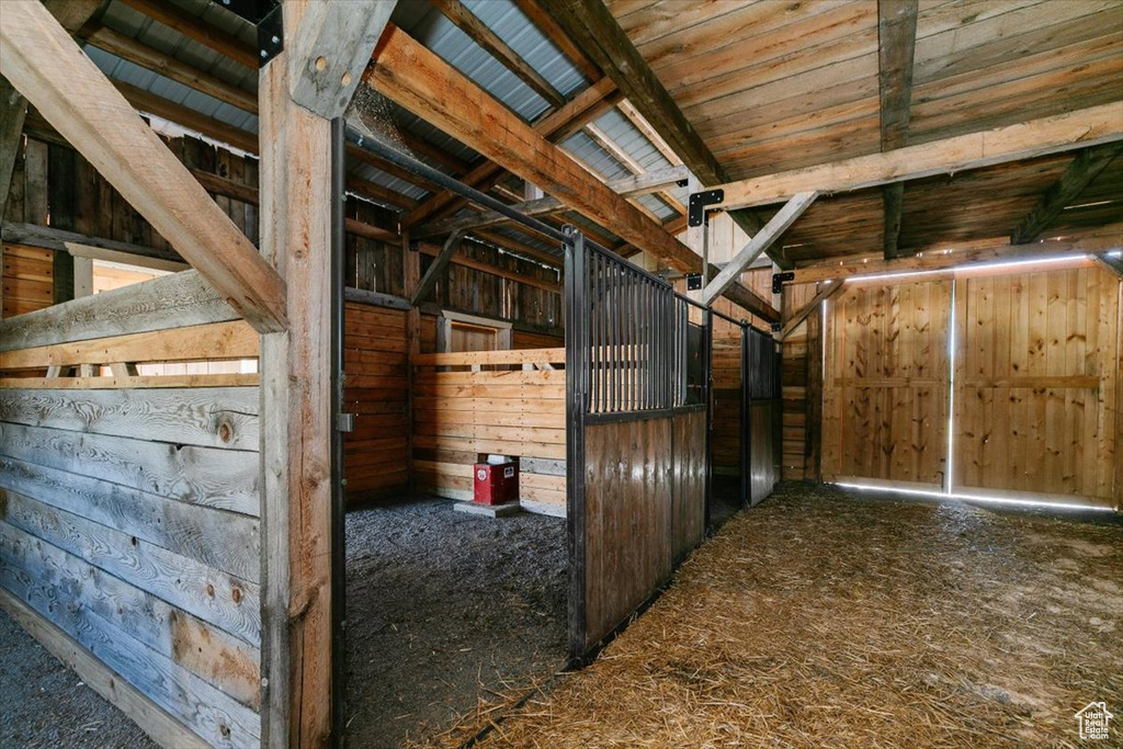 View of horse barn