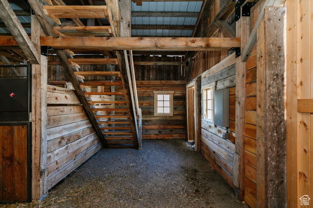 View of horse barn