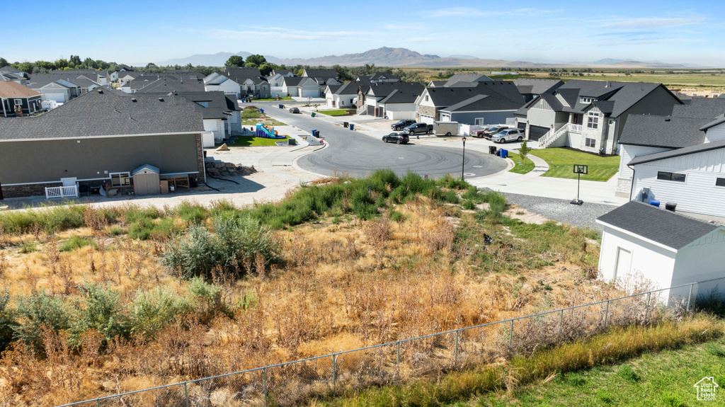 Exterior space featuring a mountain view