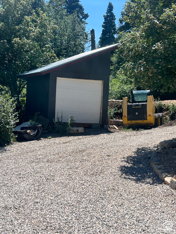 View of garage