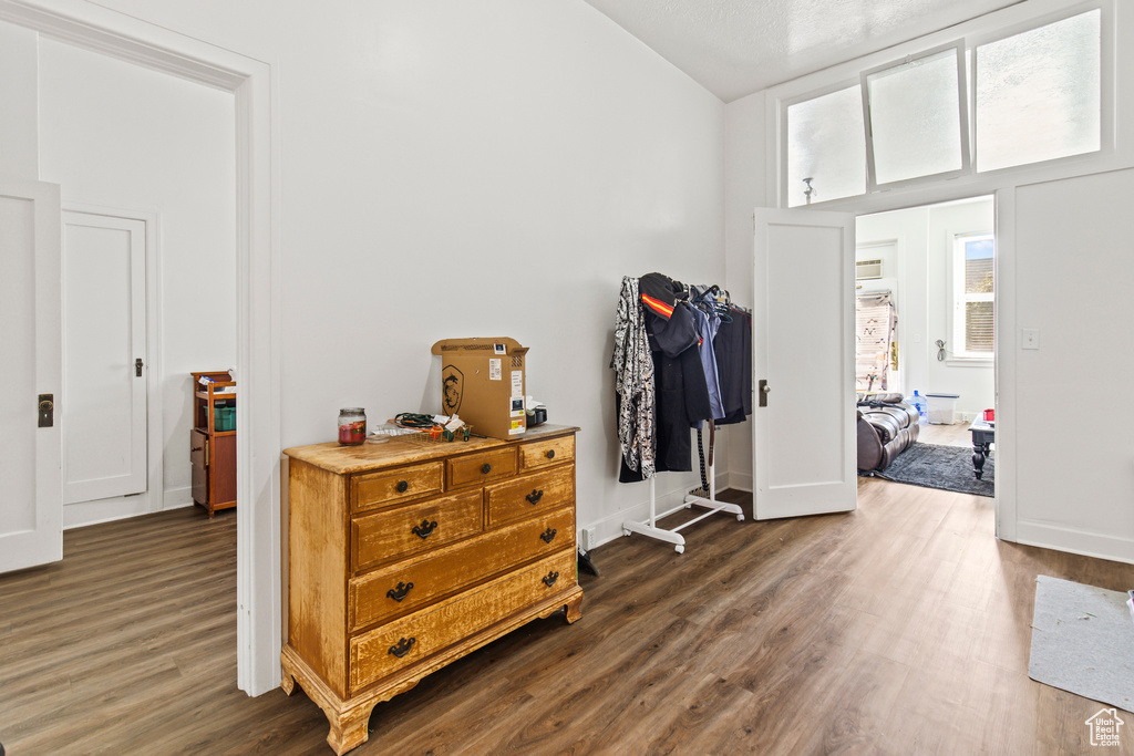 Foyer featuring dark hardwood / wood-style flooring