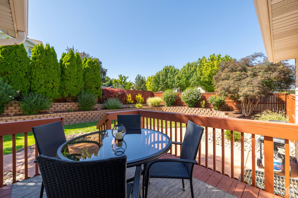 View of wooden deck