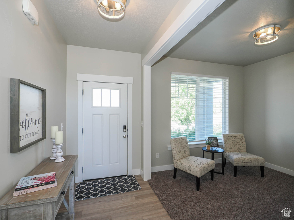 Foyer featuring hardwood / wood-style flooring