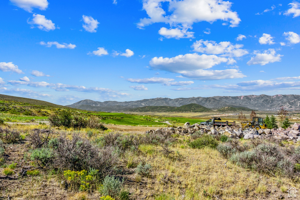 Property view of mountains with a rural view