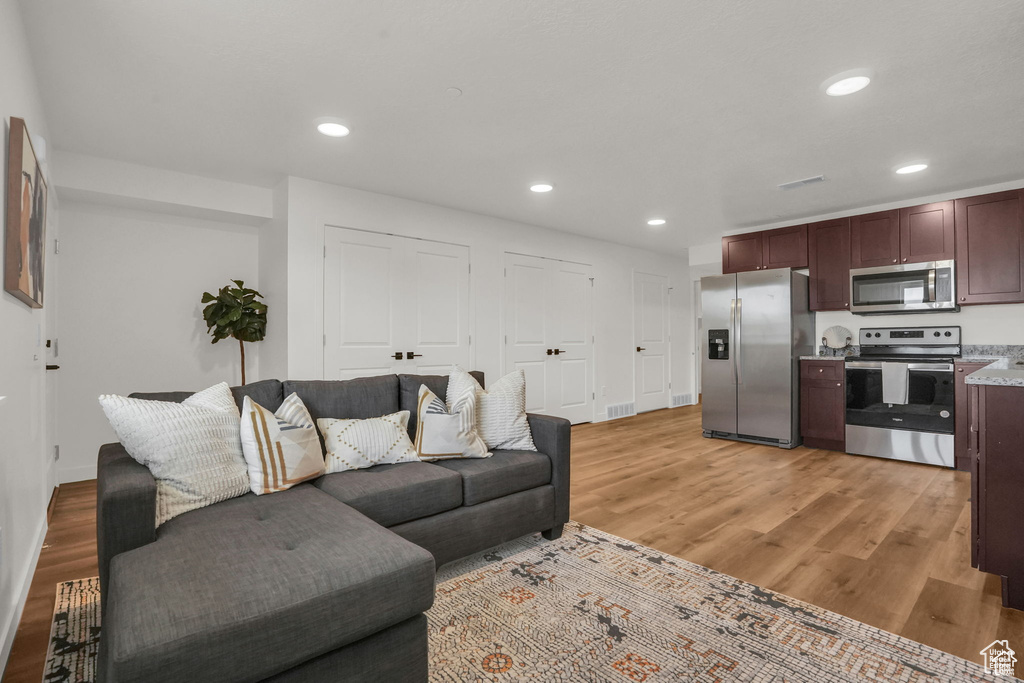 Living room featuring light hardwood / wood-style floors