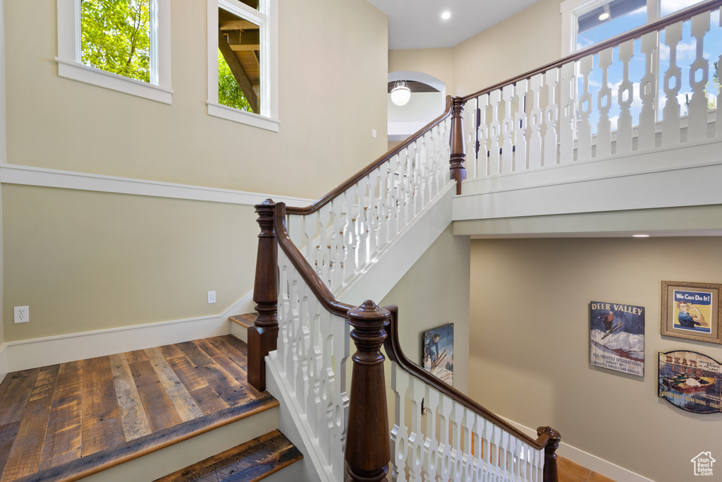 Stairs with wood-type flooring