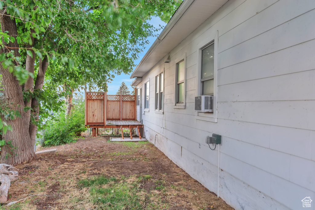 Exterior space with cooling unit