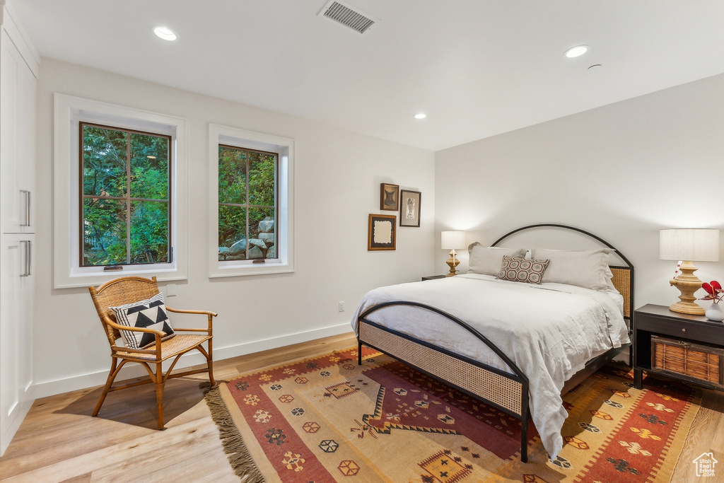 Bedroom featuring light wood-type flooring