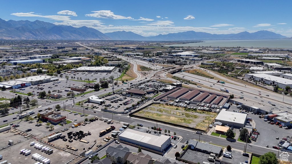 Drone / aerial view with a mountain view