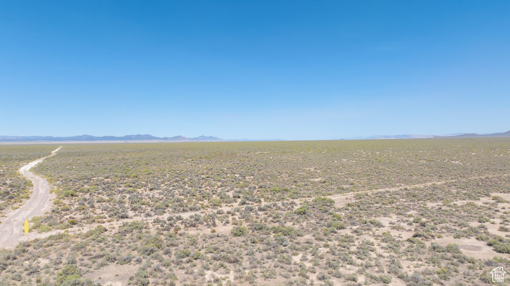 Aerial view featuring a mountain view