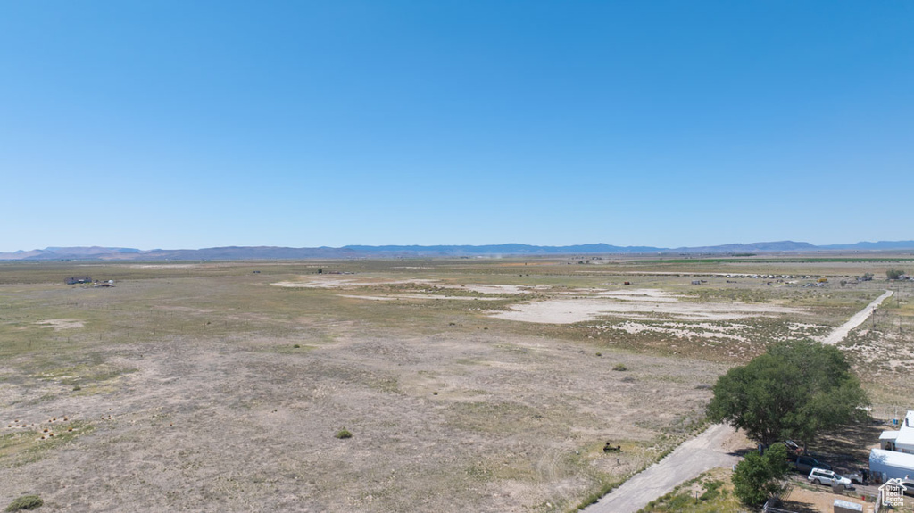 Aerial view featuring a mountain view and a rural view