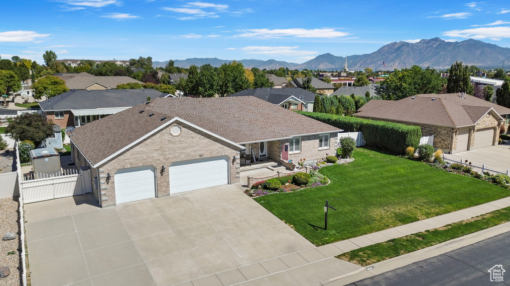 Exterior space featuring a mountain view