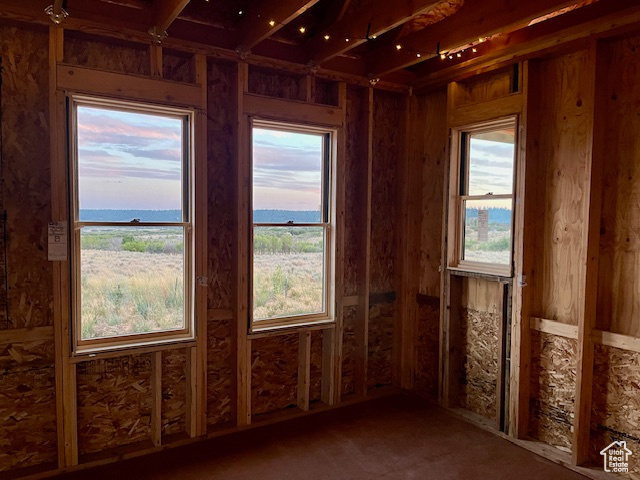 Spare room featuring a water view and a healthy amount of sunlight