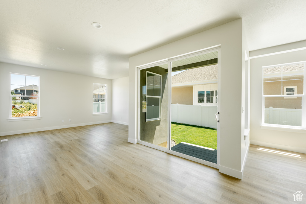 Interior space featuring light wood-type flooring