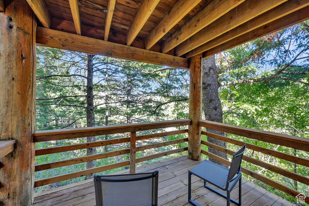 View of wooden deck