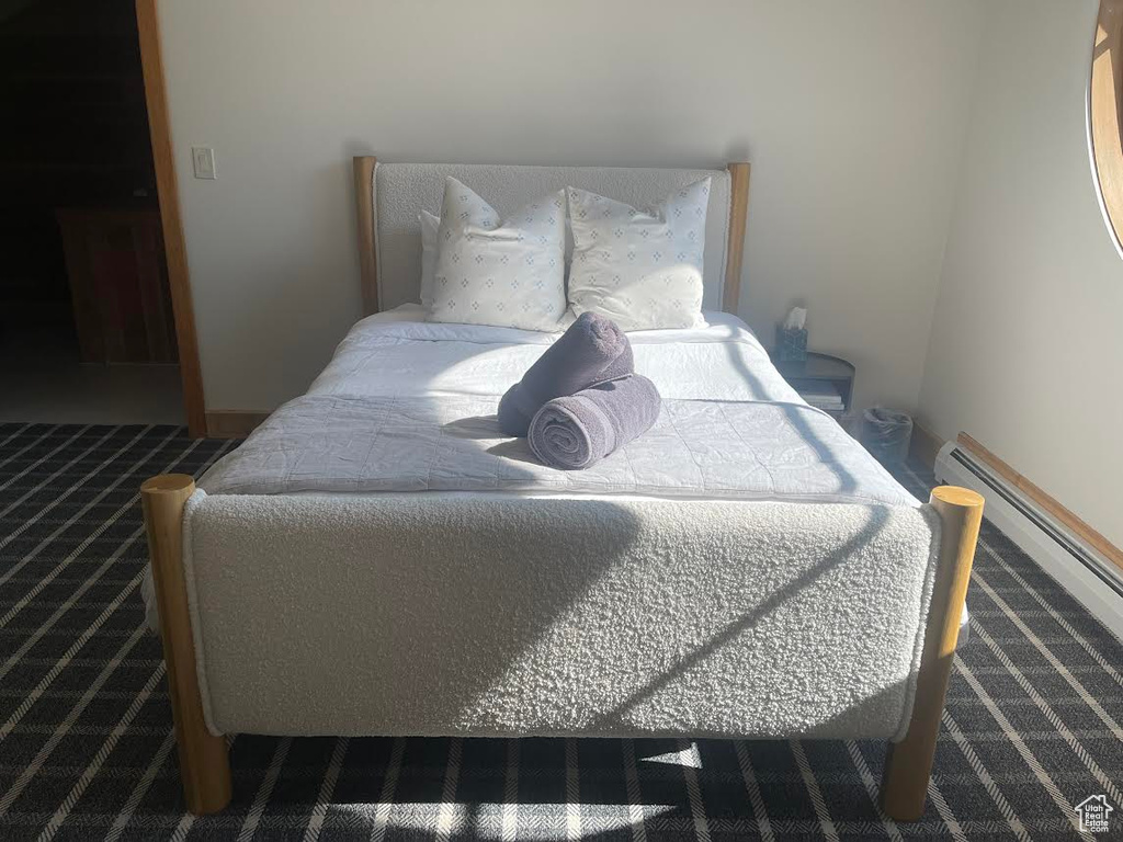 Bedroom with carpet floors