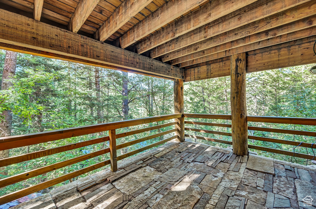 View of wooden deck